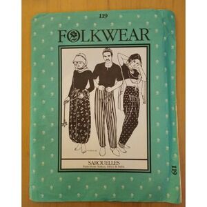 VTG 1982 Folkwear Pattern 119 Saroulles Ethnic Pants Turkey Africa India Uncut